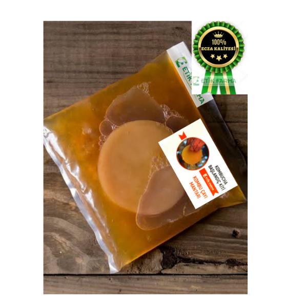 ETİK-FARMA Özel Üretim Organik Kombucha Özel Başlangıç Kiti-Kombu Mantarı-Kombucha Mantarı Çayı